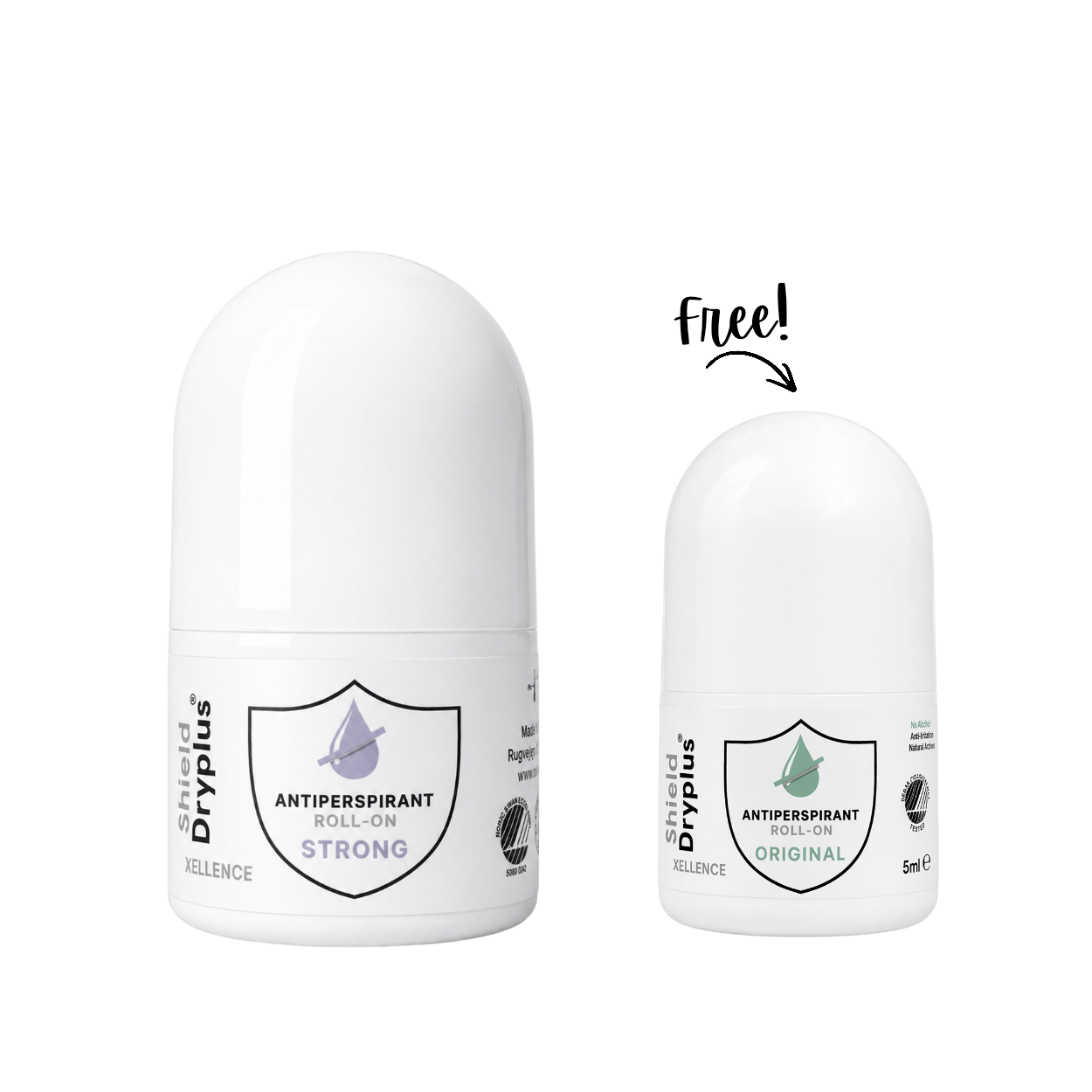 Shield Dryplus Anti-Perspirant Roll on Strong + Free Shield Dry Plus Plus Original 5mL Gift